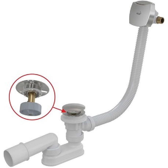 Alkaplast Kádszifon feltöltős túlfolyóval (A509CKM-80)