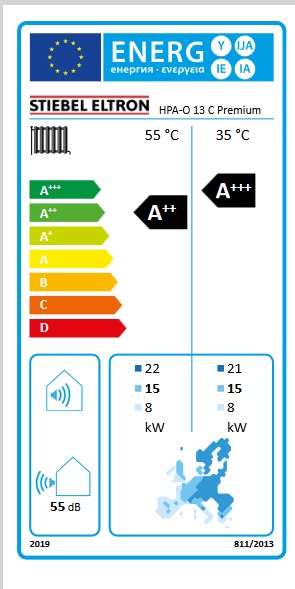 Stiebel HPA-O 13 C Premium Compact C Hőszivattyú energia cimke