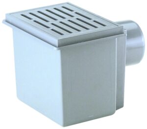 Pincei lefolyó DN110 vízszintes kimenettel,170x240mm/155x225mm rács, szemétfogó kosárral (640010278)