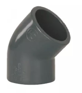 Pvc nyomócsőhöz 45° ív ragasztás