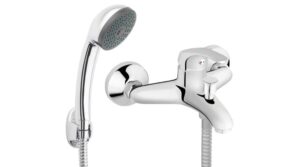 Ferro Basic kád és zuhany csaptelep fali tartó zuhanyszettel króm (BBC11)