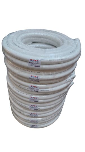 Dunaterm Pert 32x3 9 mm szigetelt ötrétegű cső 25 fm/tekercs fehér (PERT-32X3-SZF-25)