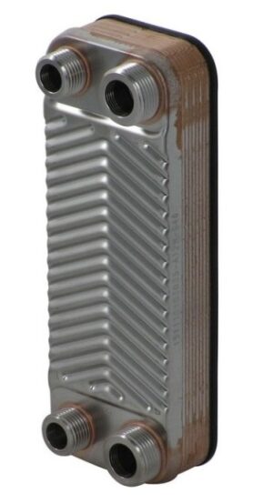 Hőcserélő F025*A12M-G46 forrasztott lemezes hőcserélő, 12 lemezes, 1/2ˇ-3/4ˇ (KF025A12M-G46)