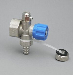 Front G 1" szerelt nikkelezett osztóvég kézi légtelenitő kék (13811234)