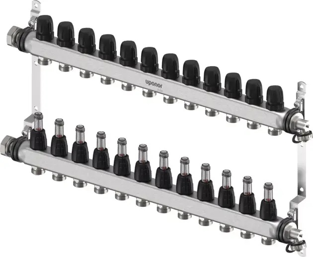 Uponor Vario S osztó-gyüjtő 12xG3/4" körös áramlásmérővel (1140843)