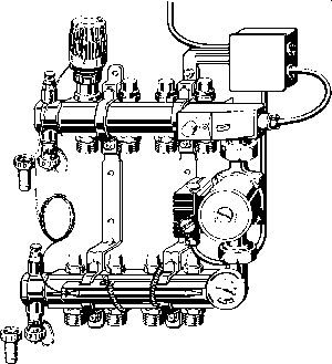 Viega 6 körös osztó-gyüjtő komplett 575144