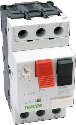 Kézi müködtetésű motorvédő kapcsoló Tracon 4-6,3 A (TGV2-10)