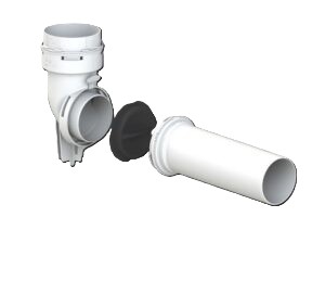 Tricox PPS rövidett bekötő könyök 80 mm tartó sinnel (PRBK20)