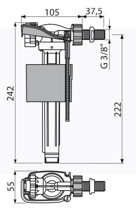 Alca töltőszelep A160-3/8" méretek