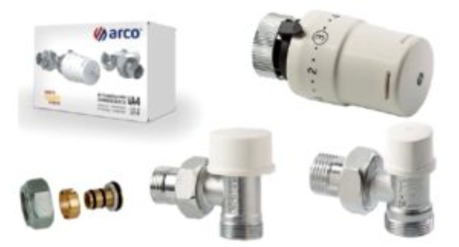 Arco 1/2" sarok termosztatikus radiátorszelep M24x1,5 szett, 16x2-es (KCT-03-Szett)