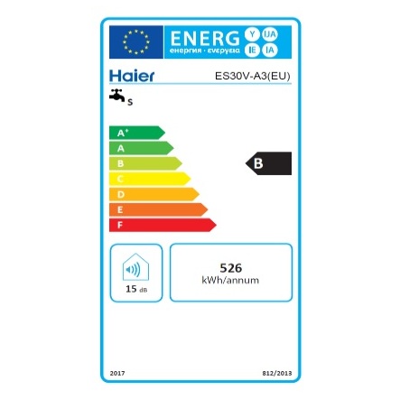 Haier ES30V-A3 energiacímke