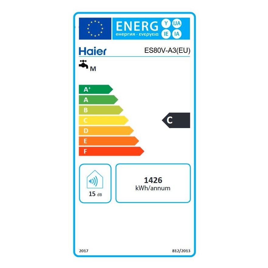 Haier ES80V-A3 energiacímke