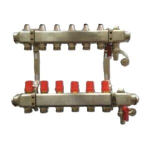 Dunaterm inox fűtési osztógyüjtő 3 körös 1"-G3/4" elzárószeleppel (ZZ18004-3-ÚJ)