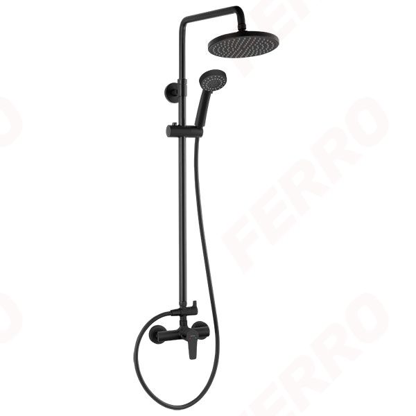 Ferro Ritto Black egykaros zuhanyrendszer, matt fekete NP84-BTR7U-BL