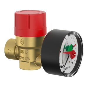 Flamco biztonsági szelep+manométer 1/2" 2,5 bar (27687)