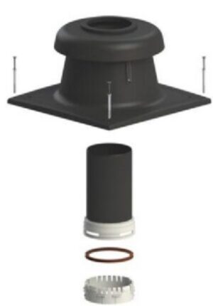 Tricox Kürtőfedél UV szett flexibilis rendszerhez 80 mm fekete (FKF20)